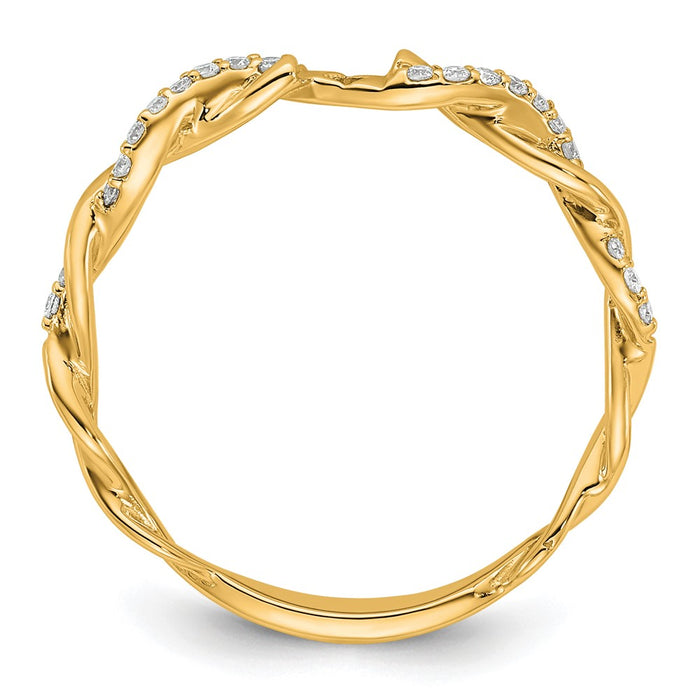 Buy 14K Yellow Gold Criss-Cross Diamond Semi-Mount Engagement Ring - Stylish Value!-2