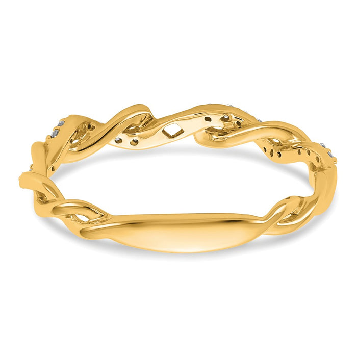 Buy 14K Yellow Gold Criss-Cross Diamond Semi-Mount Engagement Ring - Stylish Value!-5