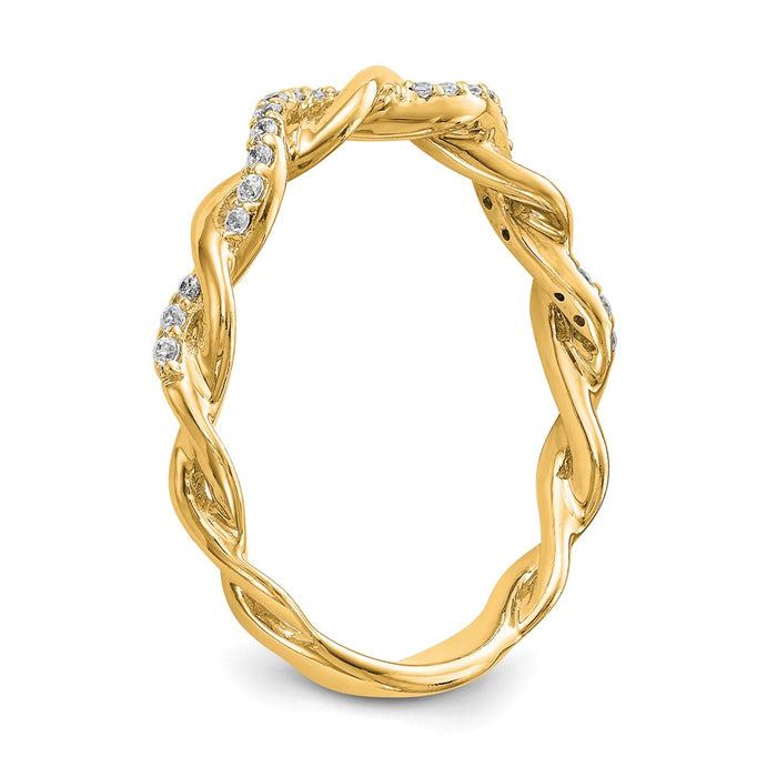 Buy 14K Yellow Gold Criss-Cross Diamond Semi-Mount Engagement Ring - Stylish Value!-6