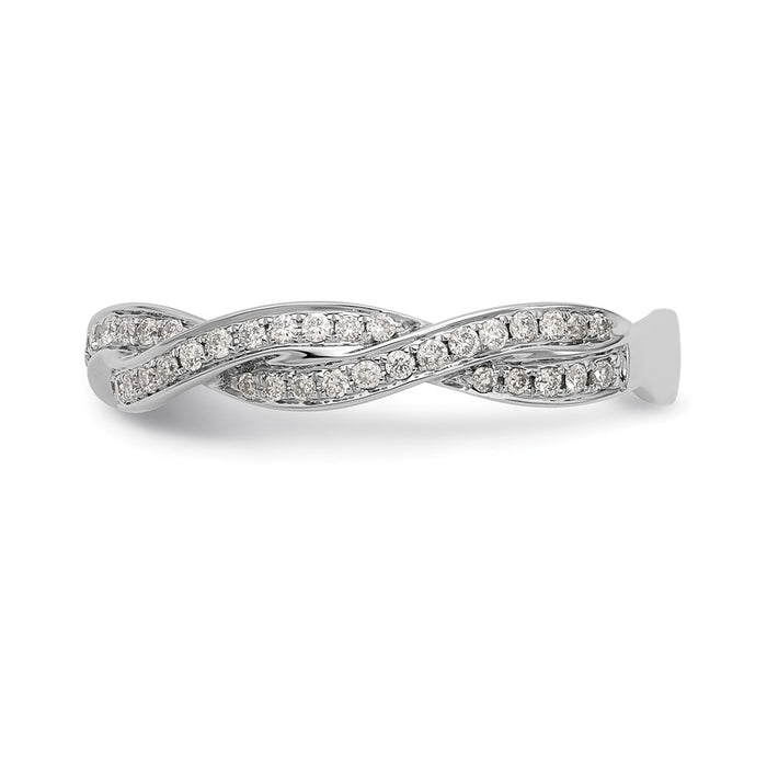 Buy Stylish 14K White Gold Criss-Cross Wedding Band | 1/3 Carat Diamonds-3