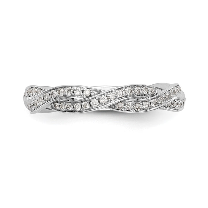 Buy Stylish 14K White Gold Criss-Cross Wedding Band | 1/3 Carat Diamonds-4