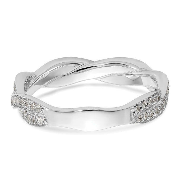 Buy Stylish 14K White Gold Criss-Cross Wedding Band | 1/3 Carat Diamonds-5
