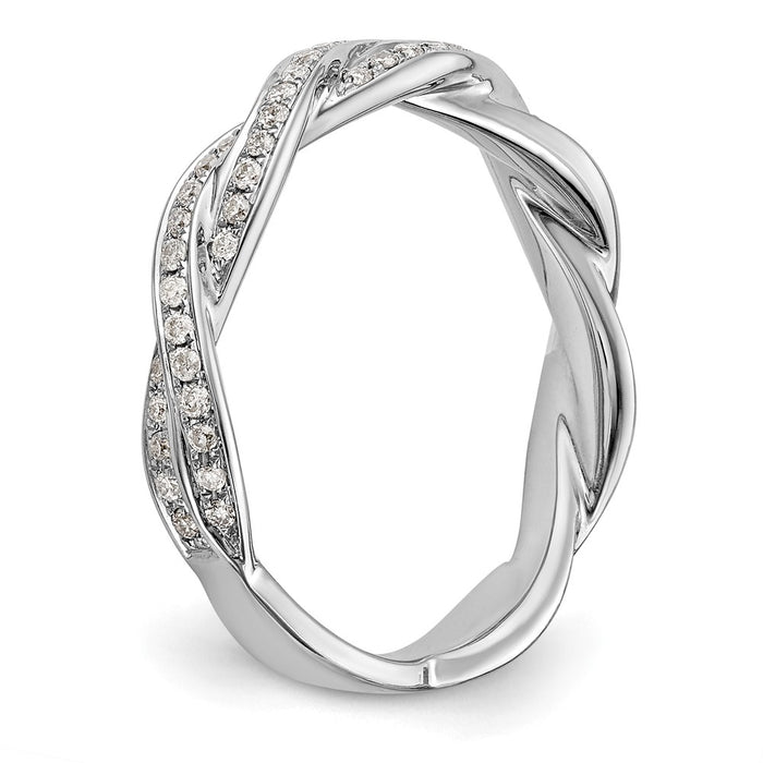 Buy Stylish 14K White Gold Criss-Cross Wedding Band | 1/3 Carat Diamonds-6