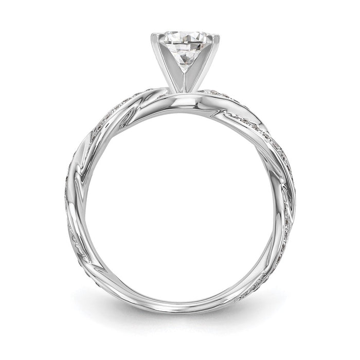 Buy Stylish 14K White Gold Criss-Cross Engagement Ring with 3/8 Carat Diamond-2