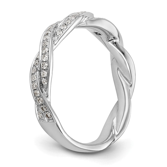 Buy Stylish 14K White Gold Criss-Cross Engagement Ring with 3/8 Carat Diamond-5