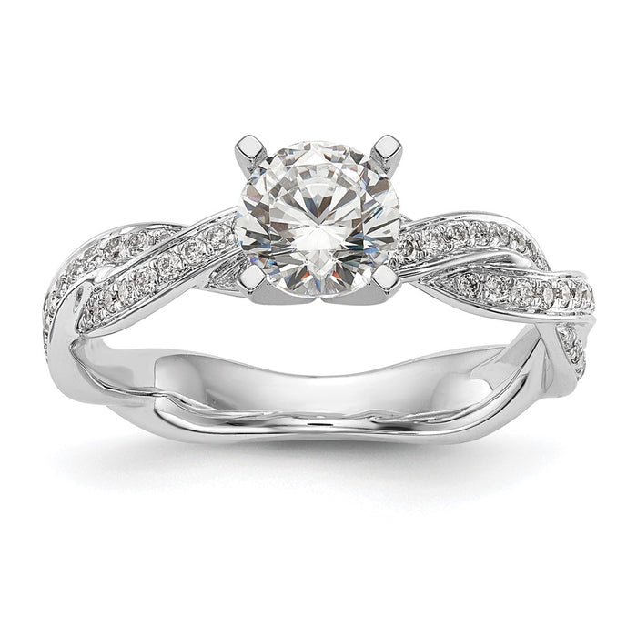 Buy Stylish 14K White Gold Criss-Cross Engagement Ring with 3/8 Carat Diamond-1