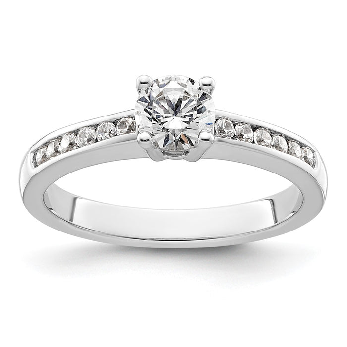 High-Quality 14K White Gold Semi-Mount Engagement Ring, 1/2 Carat, Stylish Design-1