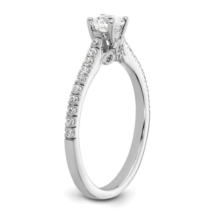 Buy Exclusive 14K White Gold Semi-Mount Engagement Ring, 1/3 Carat & 1/5 Carat Diamonds - Stylish Value!-6