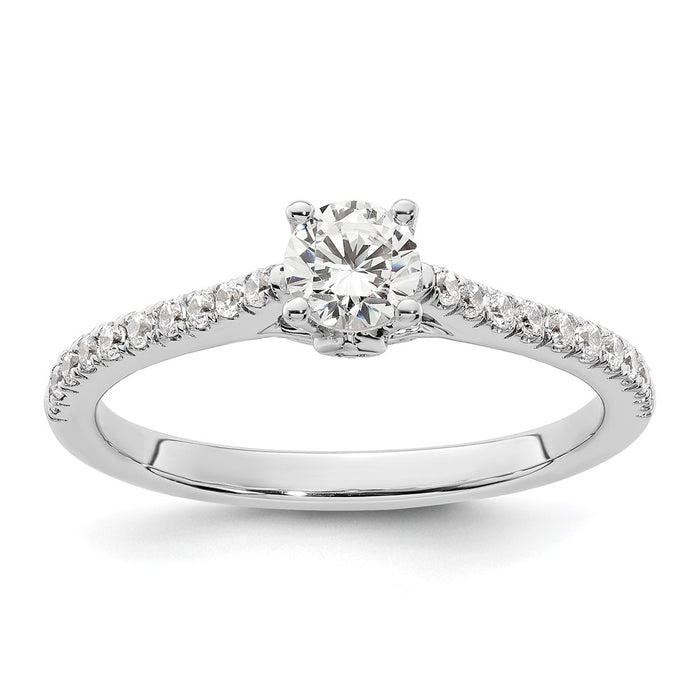Buy Exclusive 14K White Gold Semi-Mount Engagement Ring, 1/3 Carat & 1/5 Carat Diamonds - Stylish Value!-1
