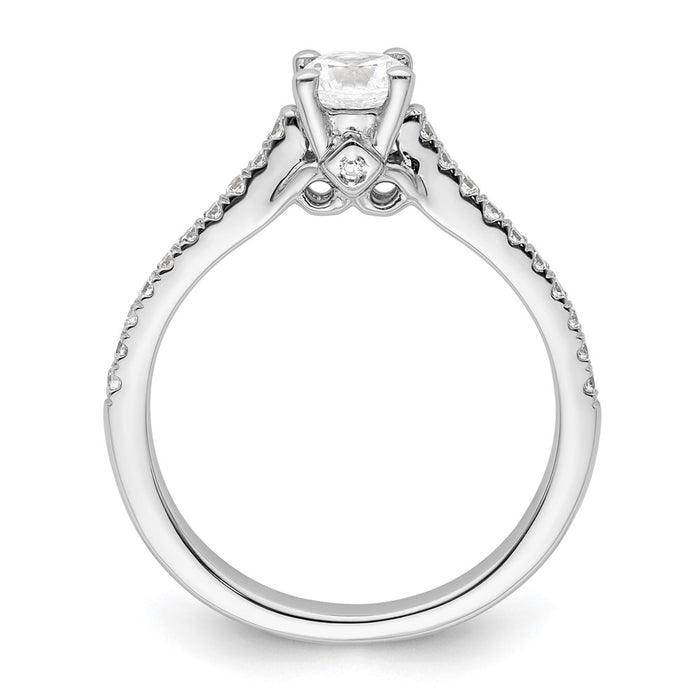 Buy Exclusive 14K White Gold Semi-Mount Engagement Ring | 1/2 Carat Center, 1/5 Carat Accents-2