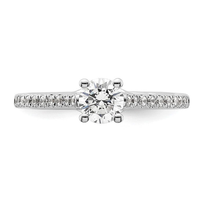 Buy Exclusive 14K White Gold Semi-Mount Engagement Ring | 1/2 Carat Center, 1/5 Carat Accents-4