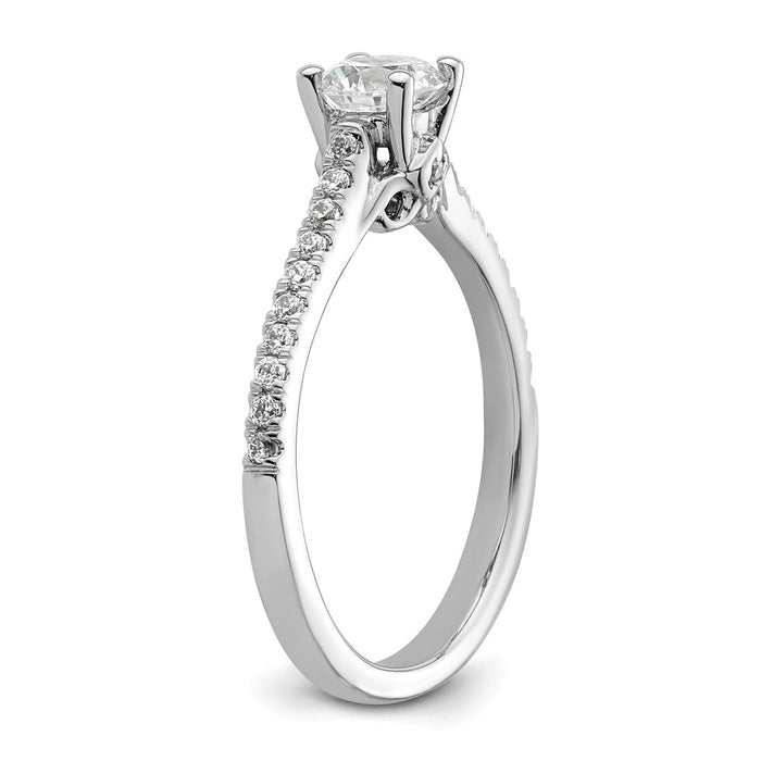 Buy Exclusive 14K White Gold Semi-Mount Engagement Ring | 1/2 Carat Center, 1/5 Carat Accents-6