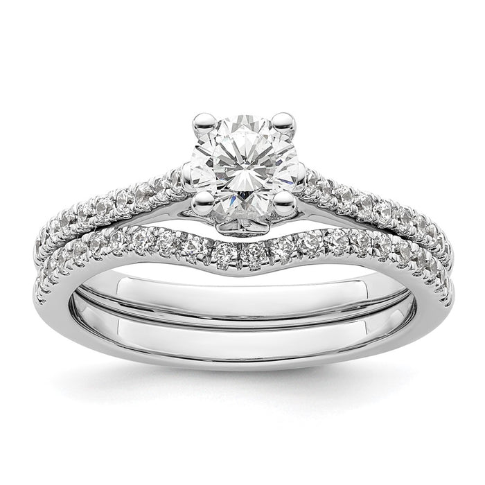 Buy Exclusive 14K White Gold Semi-Mount Engagement Ring | 1/2 Carat Center, 1/5 Carat Accents-7
