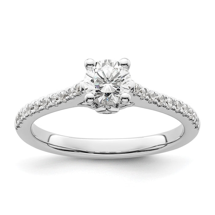 Buy Exclusive 14K White Gold Semi-Mount Engagement Ring | 1/2 Carat Center, 1/5 Carat Accents-1