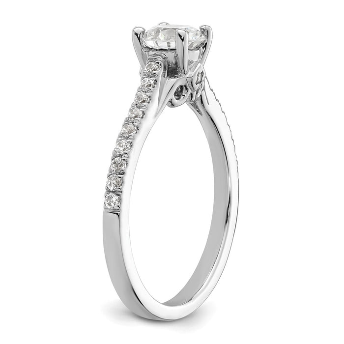 Exclusive 14K White Gold Semi-Mount Engagement Ring for 3/4 Carat Center-6