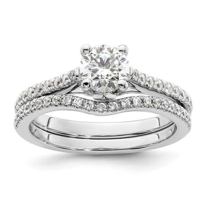 Exclusive 14K White Gold Semi-Mount Engagement Ring for 3/4 Carat Center-7