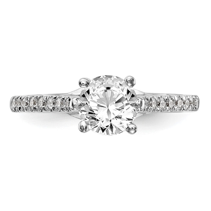 Exclusive 14K White Gold Semi-Mount Engagement Ring, 1 Carat Round, Stylish Design-4