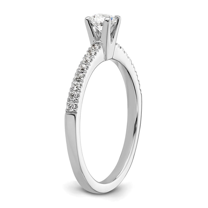 High-quality 14K White Gold Semi-Mount Engagement Ring for 1/4 Carat Stone-6