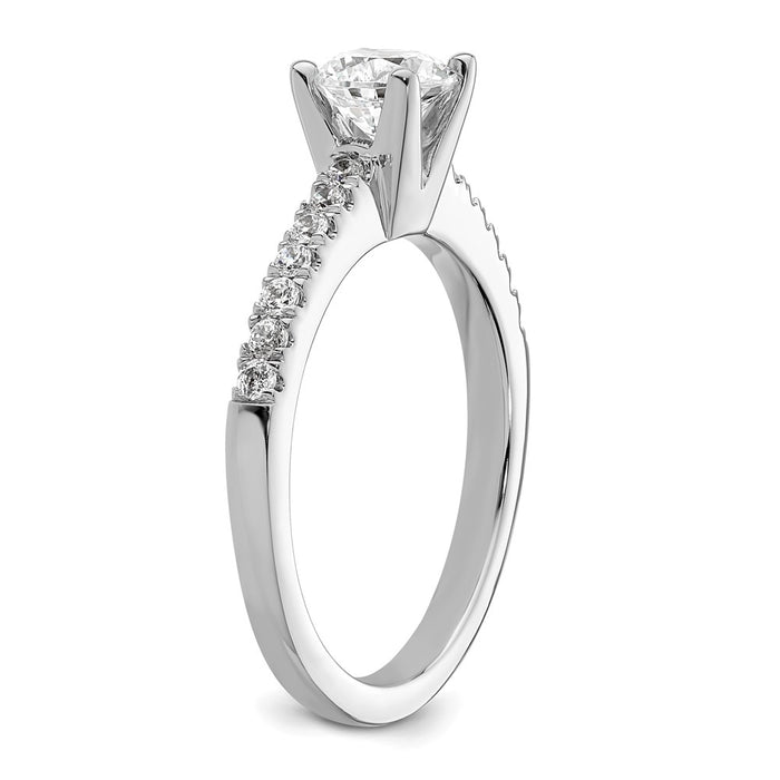 High-Quality 14K White Gold Semi-Mount Engagement Ring, 3/4 Carat Style-6