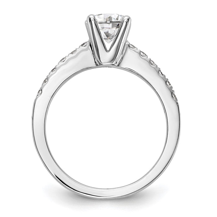 Buy Exclusive 14K White Gold Semi-Mount Engagement Ring, 1 Carat Round & 1/3 Carat Diamonds-2