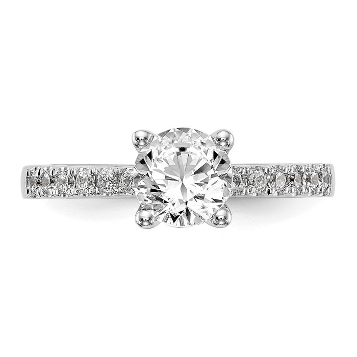 Buy Exclusive 14K White Gold Semi-Mount Engagement Ring, 1 Carat Round & 1/3 Carat Diamonds-4