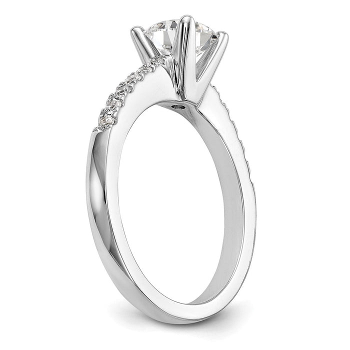 Buy Exclusive 14K White Gold Semi-Mount Engagement Ring, 1 Carat Round & 1/3 Carat Diamonds-6