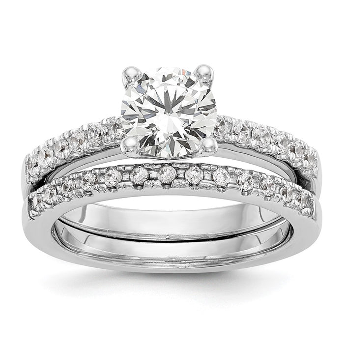 Buy Exclusive 14K White Gold Semi-Mount Engagement Ring, 1 Carat Round & 1/3 Carat Diamonds-7