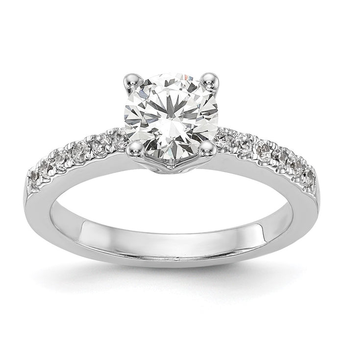 Buy Exclusive 14K White Gold Semi-Mount Engagement Ring, 1 Carat Round & 1/3 Carat Diamonds-1