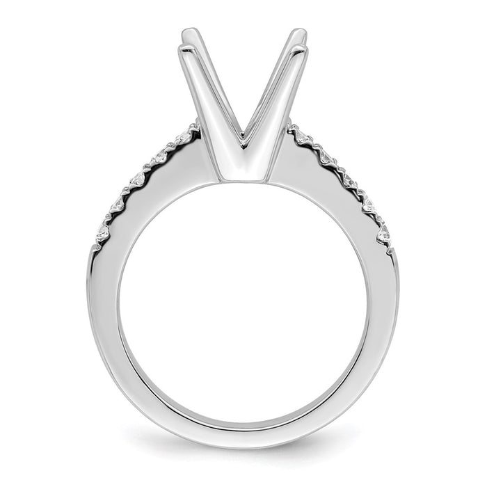 Buy 14K White Gold Semi-Mount Engagement Ring for 2 Carat Stone - Stylish Design-2