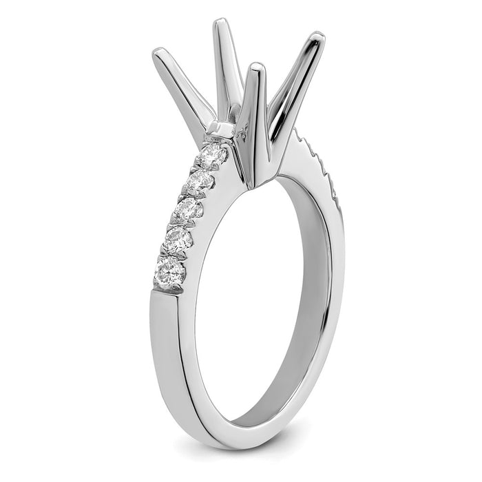 Buy 14K White Gold Semi-Mount Engagement Ring for 2 Carat Stone - Stylish Design-6
