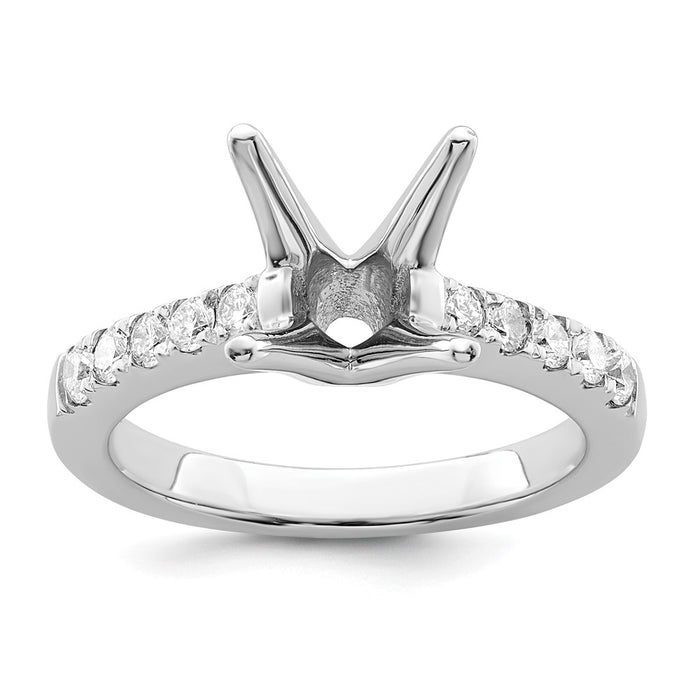 Buy 14K White Gold Semi-Mount Engagement Ring for 2 Carat Stone - Stylish Design-7