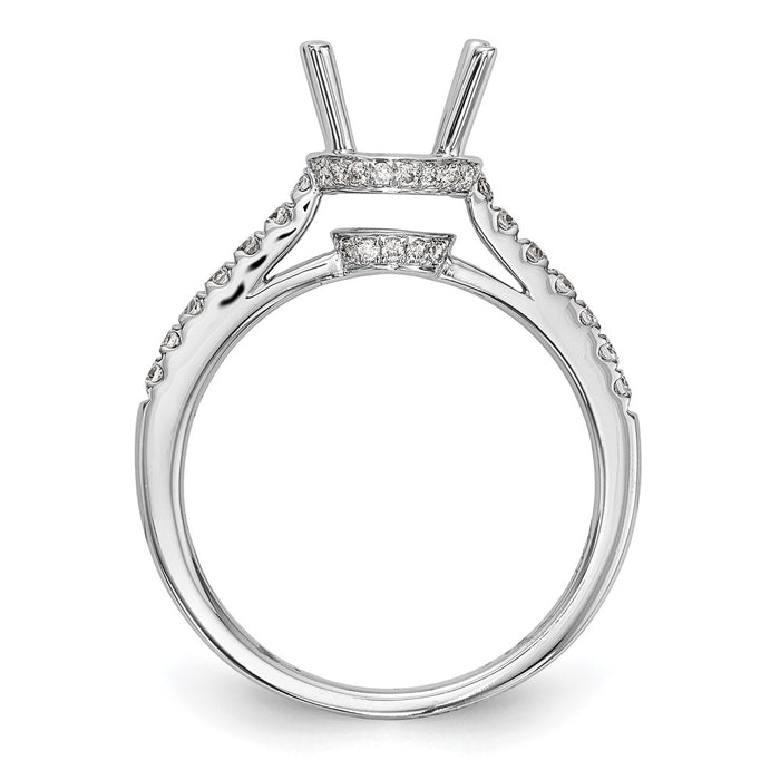 Buy Stylish 14K White Gold Semi-Mount Engagement Ring for 1.5 Carat Stone-2