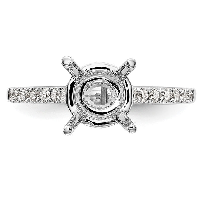 Buy Stylish 14K White Gold Semi-Mount Engagement Ring for 1.5 Carat Stone-4