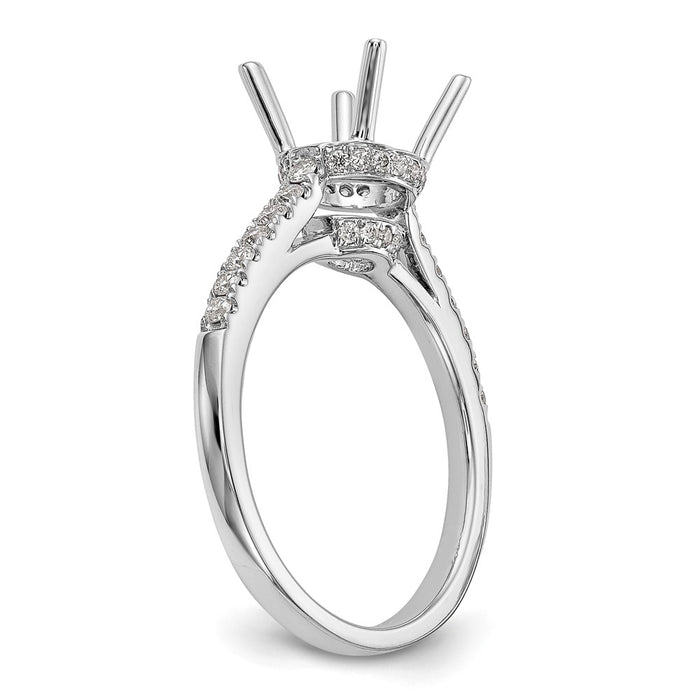 Buy Stylish 14K White Gold Semi-Mount Engagement Ring for 1.5 Carat Stone-6