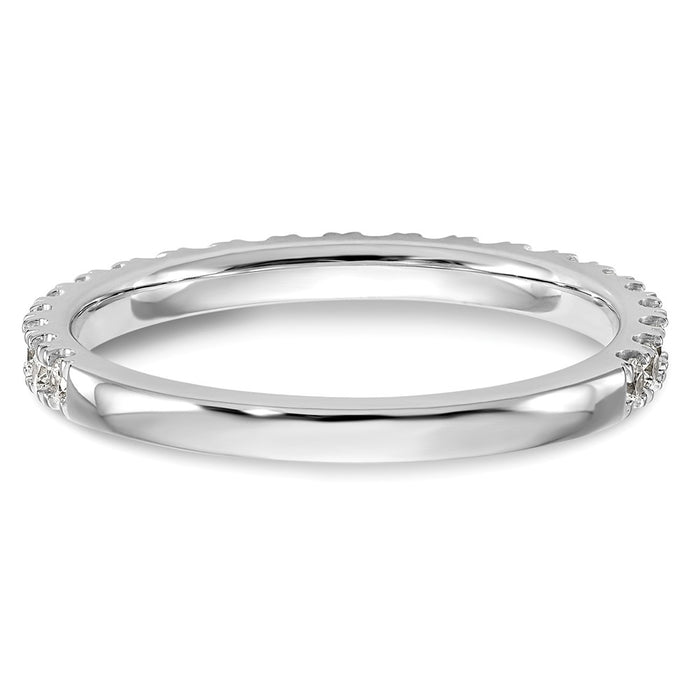 Buy Stylish 14K White Gold 3/8 Carat Diamond Wedding Band - Complete Set-5