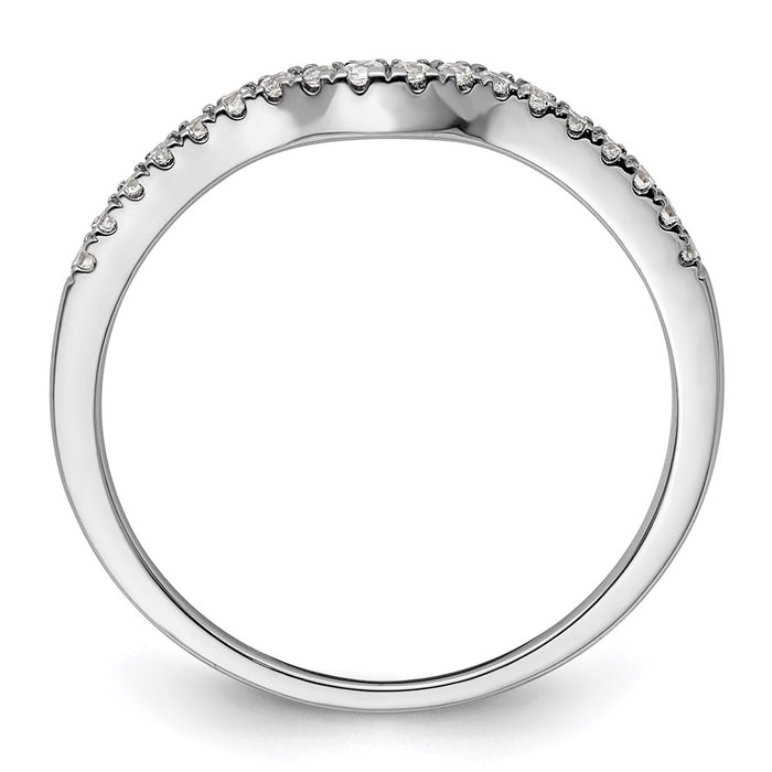 Buy 14K White Gold Contoured Wedding Band with 1/8 Carat Diamonds - Stylish Value!-2