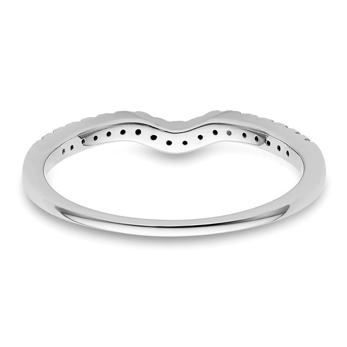 Buy 14K White Gold Contoured Wedding Band with 1/8 Carat Diamonds - Stylish Value!-5