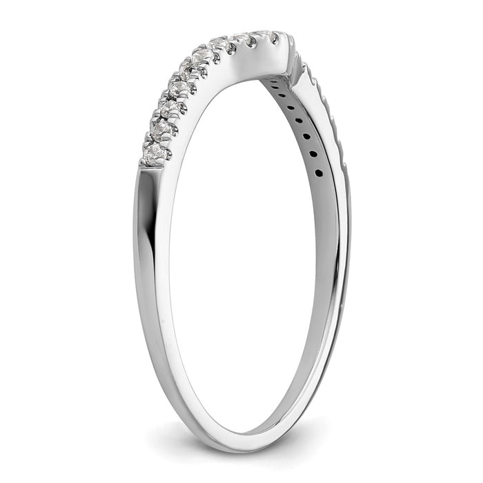 Buy 14K White Gold Contoured Wedding Band with 1/8 Carat Diamonds - Stylish Value!-6