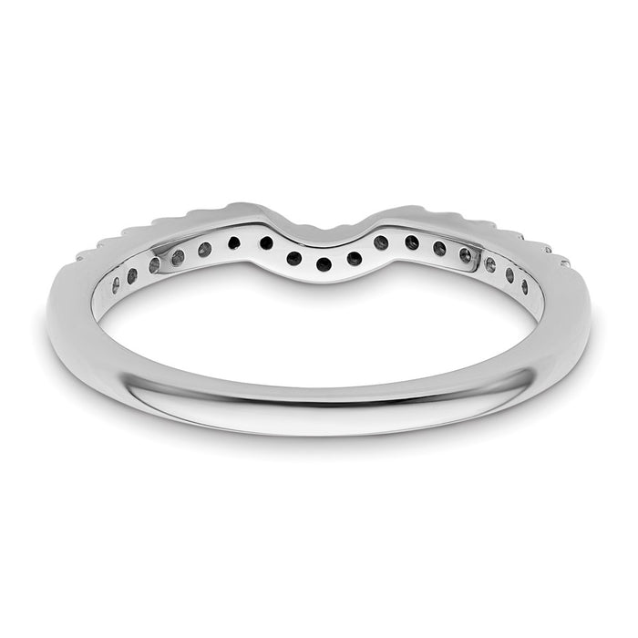 Buy Stylish 14K White Gold Contoured Wedding Band with 1/8 Carat Diamonds-5