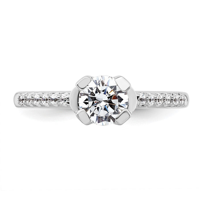Exclusive 14K White Gold Semi-Mount Engagement Ring, 5.80mm, 1/10 Carat Diamonds, Stylish Value-4