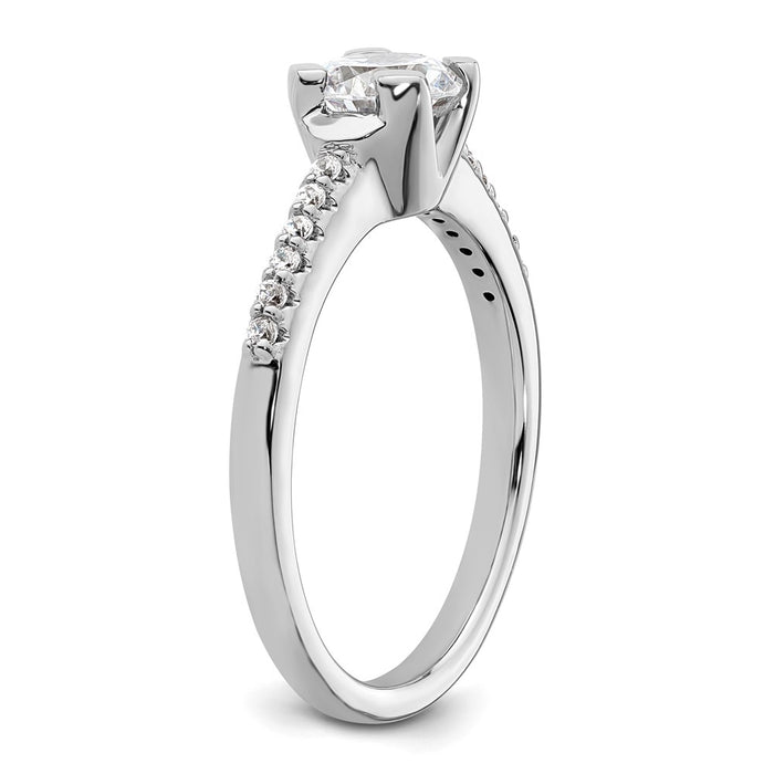 Exclusive 14K White Gold Semi-Mount Engagement Ring, 5.80mm, 1/10 Carat Diamonds, Stylish Value-6