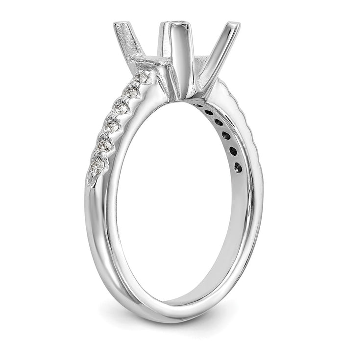 Buy Exclusive 14K White Gold Semi-Mount Engagement Ring for 2 Carat Gemstone-6