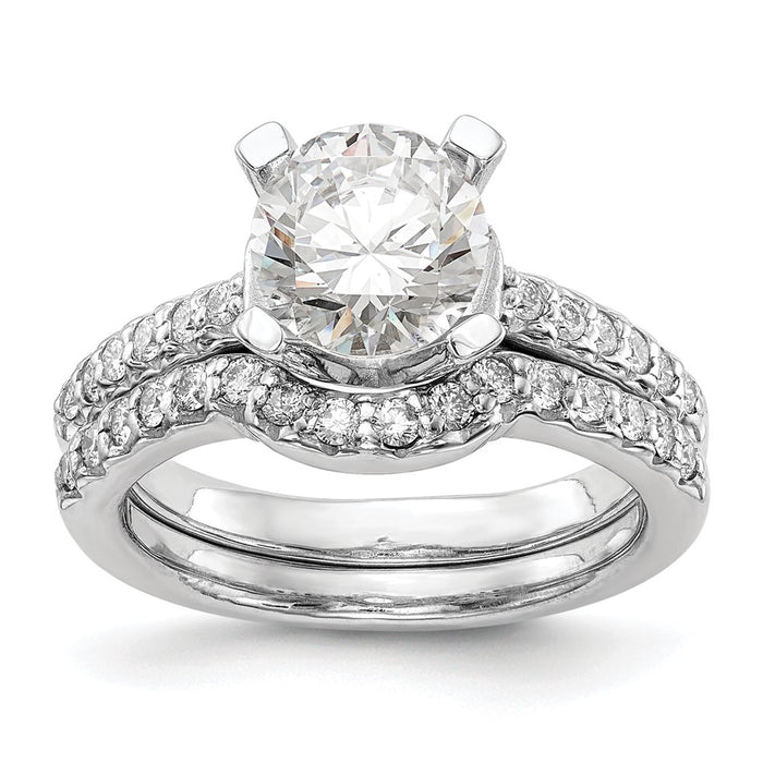 Buy Exclusive 14K White Gold Semi-Mount Engagement Ring for 2 Carat Gemstone-7