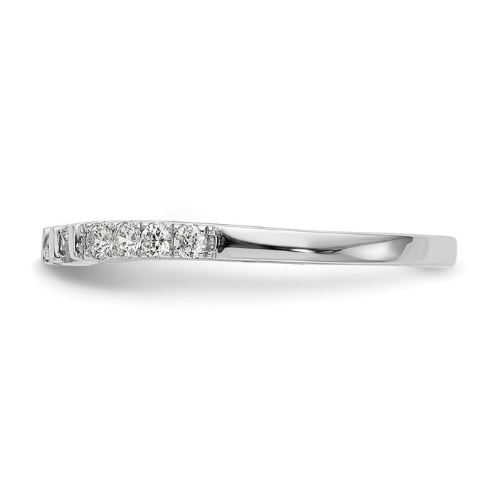 Buy Exclusive 14K White Gold 1/4 Carat Diamond Contoured Wedding Band-3
