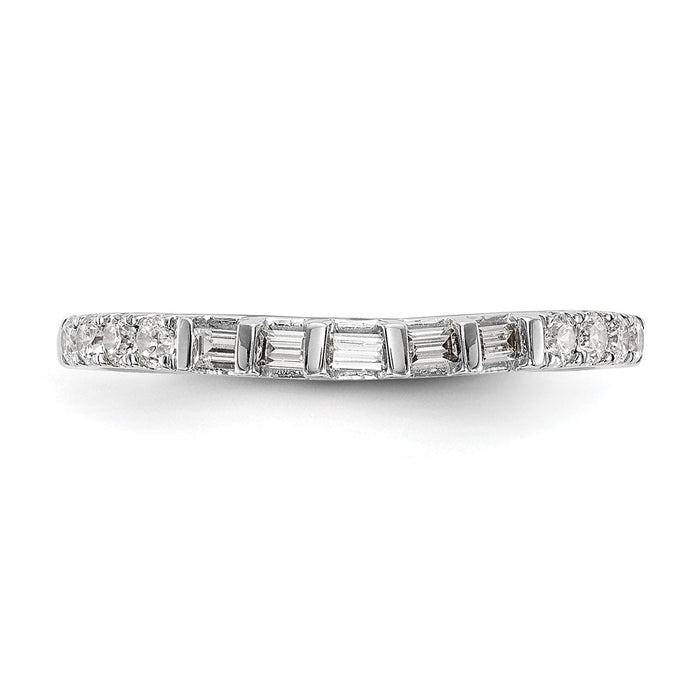 Buy Exclusive 14K White Gold 1/4 Carat Diamond Contoured Wedding Band-4