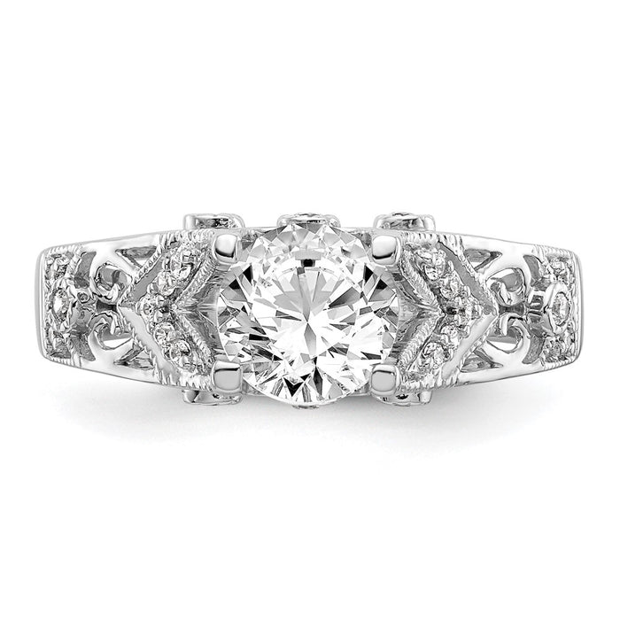 Buy Exclusive 14K White Gold Engagement Ring Semi-Mount for 1 Carat Round-4