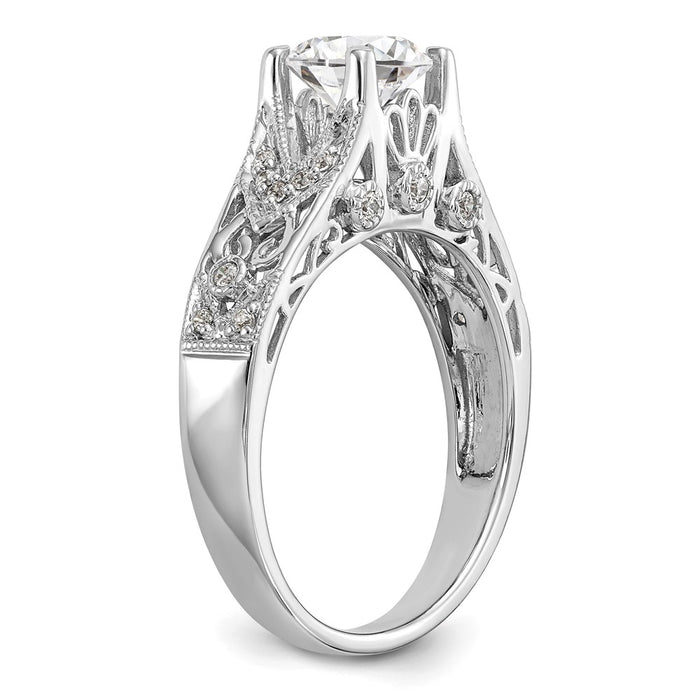 Buy Exclusive 14K White Gold Engagement Ring Semi-Mount for 1 Carat Round-6