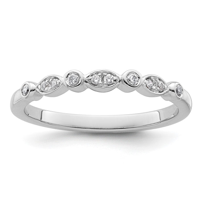 Buy Exclusive 14K White Gold Wedding Band Set - 1/10 Carat Diamond, Stylish Value-1