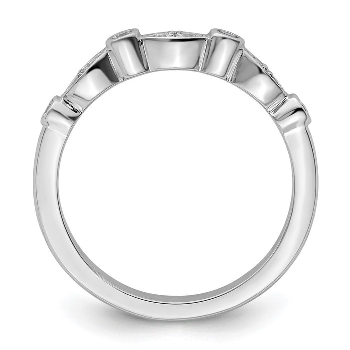 Buy Stylish 14K White Gold Wedding Band Set with 1/6 Carat Diamonds-2