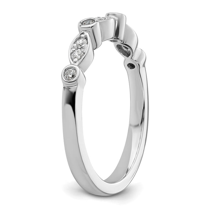 Buy Stylish 14K White Gold Wedding Band Set with 1/6 Carat Diamonds-6
